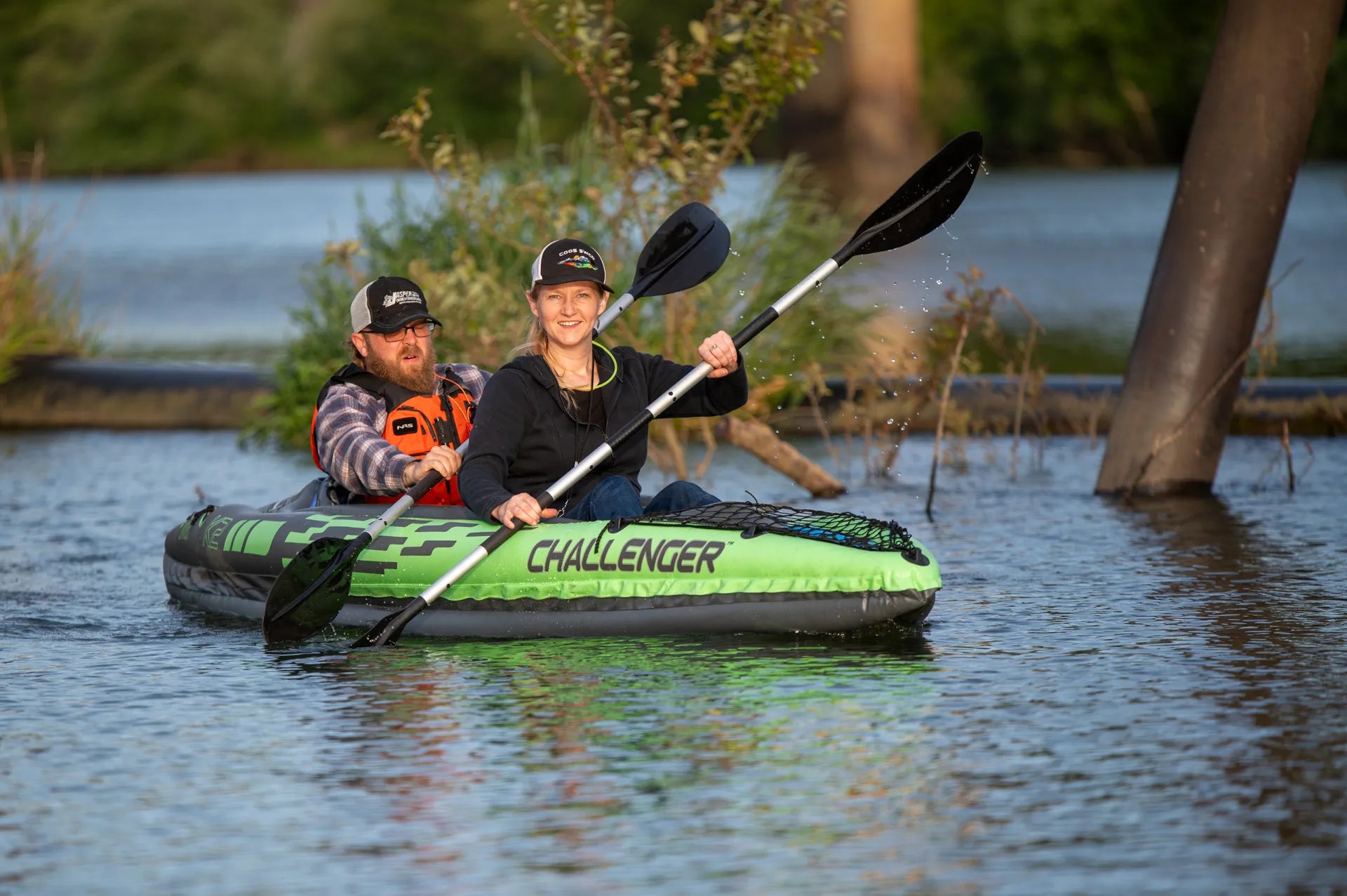 Couple kayaking on the Coquille River